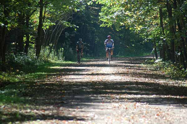 Rail trail biking Allegheny Passage
