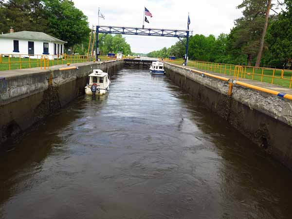 Boats in Lock Erie Canal