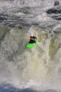 kayak going over ohiopyle falls