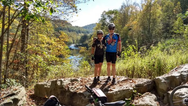 Cyclists bike touring the great allegheny passage with Wilderness Voyageurs Bike Tours