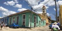 Walking to a people-to-people meeting in trinidad cuba