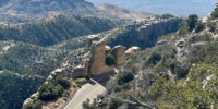 Aerial view of the road leading up to Mt Lemmon in Arizona