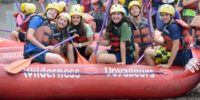 boy and girl scouts raft