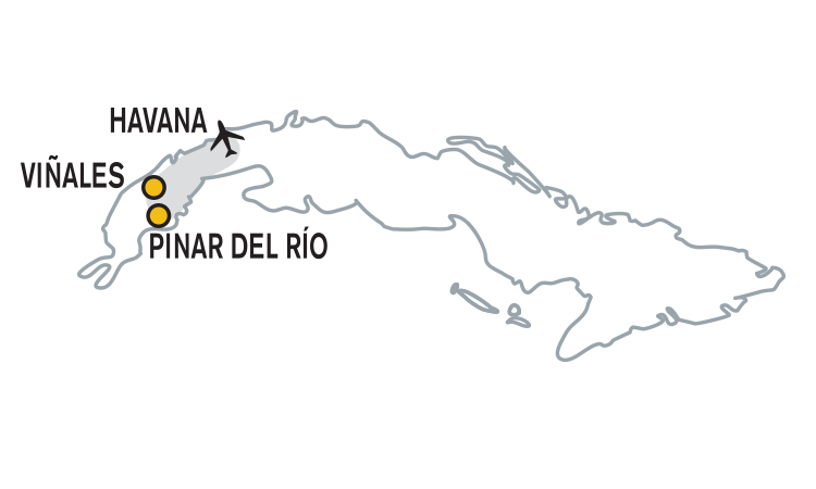 Cuba Bike Tour West Tour Map