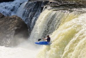 Ohiopyle Kayaker runs waterfall