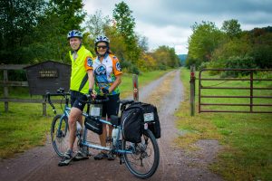 Cyclists bike touring the great allegheny passage with wilderness voyageurs bike tours