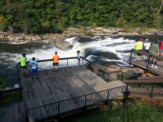 Biking the Great Allegheny Passage with Wilderness Voyageurs Bike Tours and viewing the Ohiopyle Falls along the way